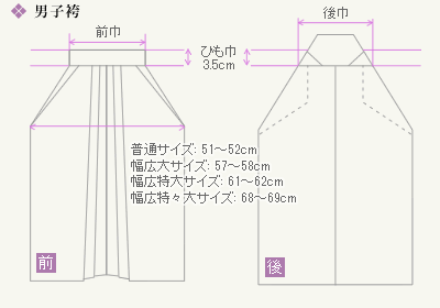 男子袴サイズ